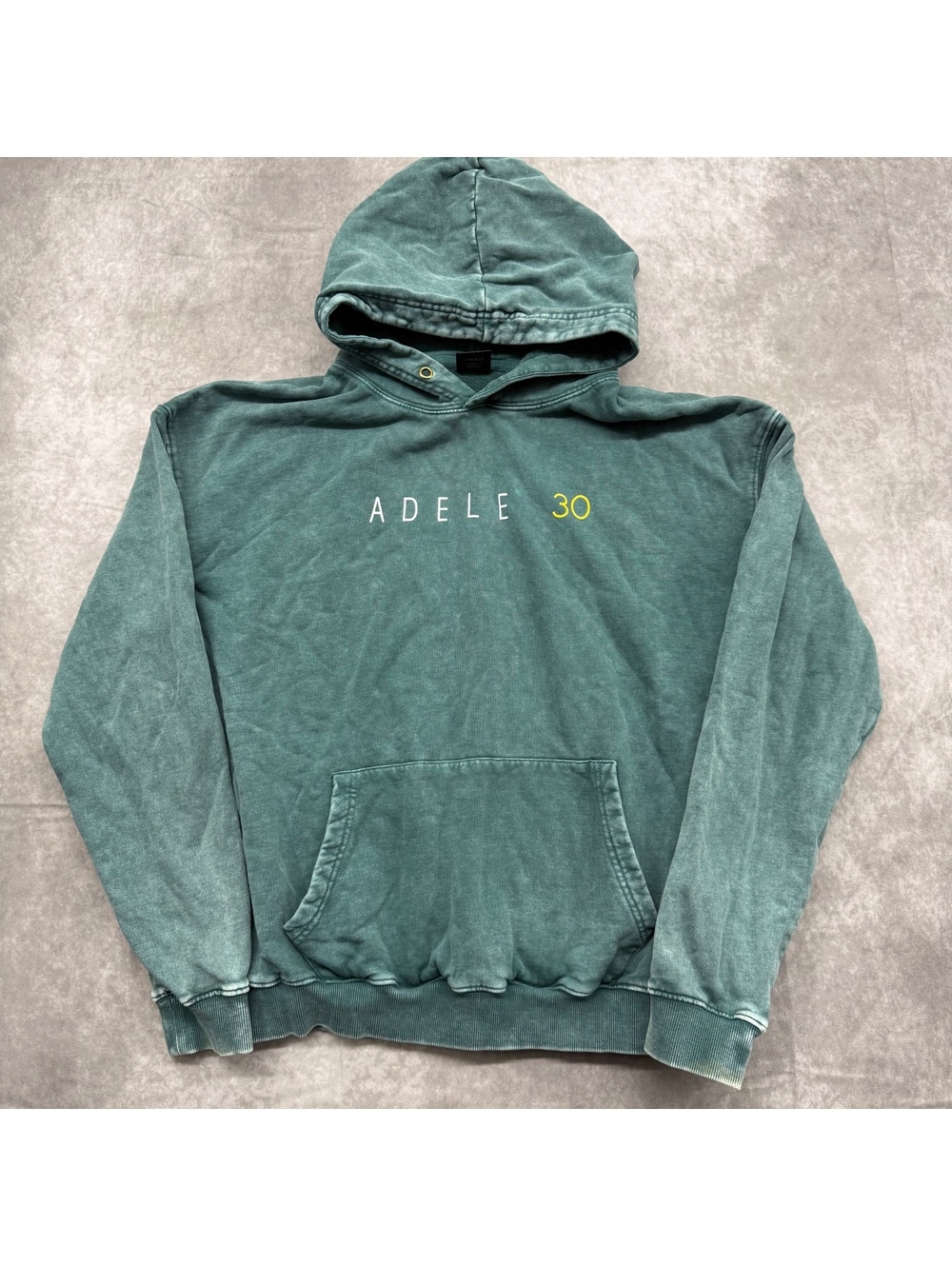 Adele 30 Album Tour Merch Hoodie Womens Small Washed Green Mineral Wash Pullover